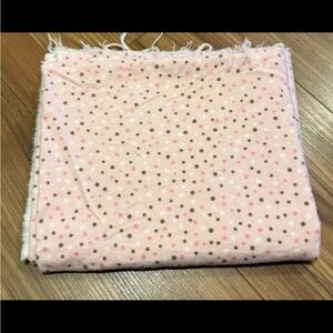 JoAnn Fabric Flannel Pink Brown White Scattered Dots 1 yard x 42"